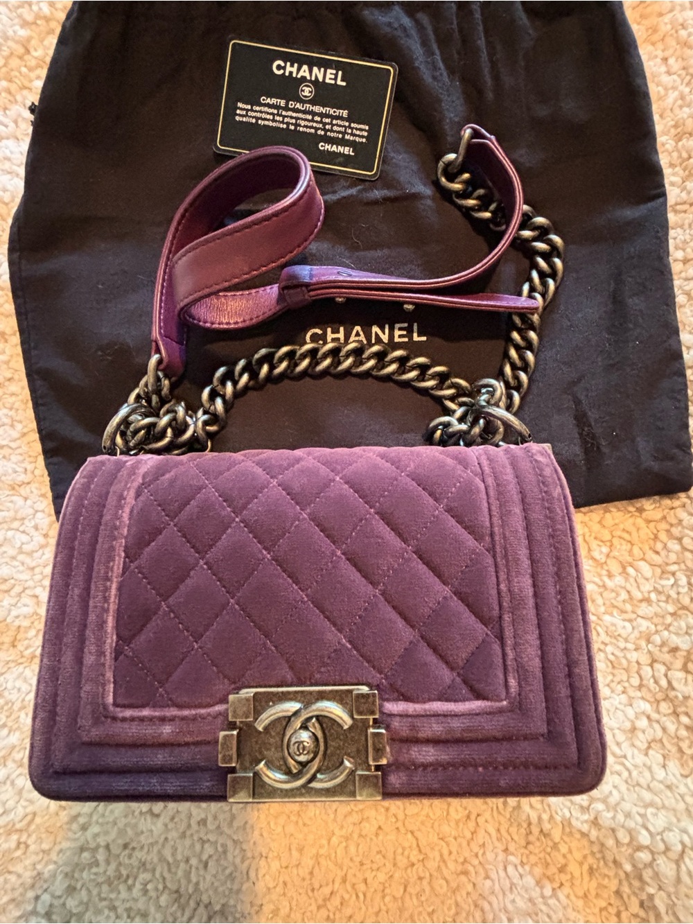 CHANEL LE BOY Mini Bag with Chain Strap